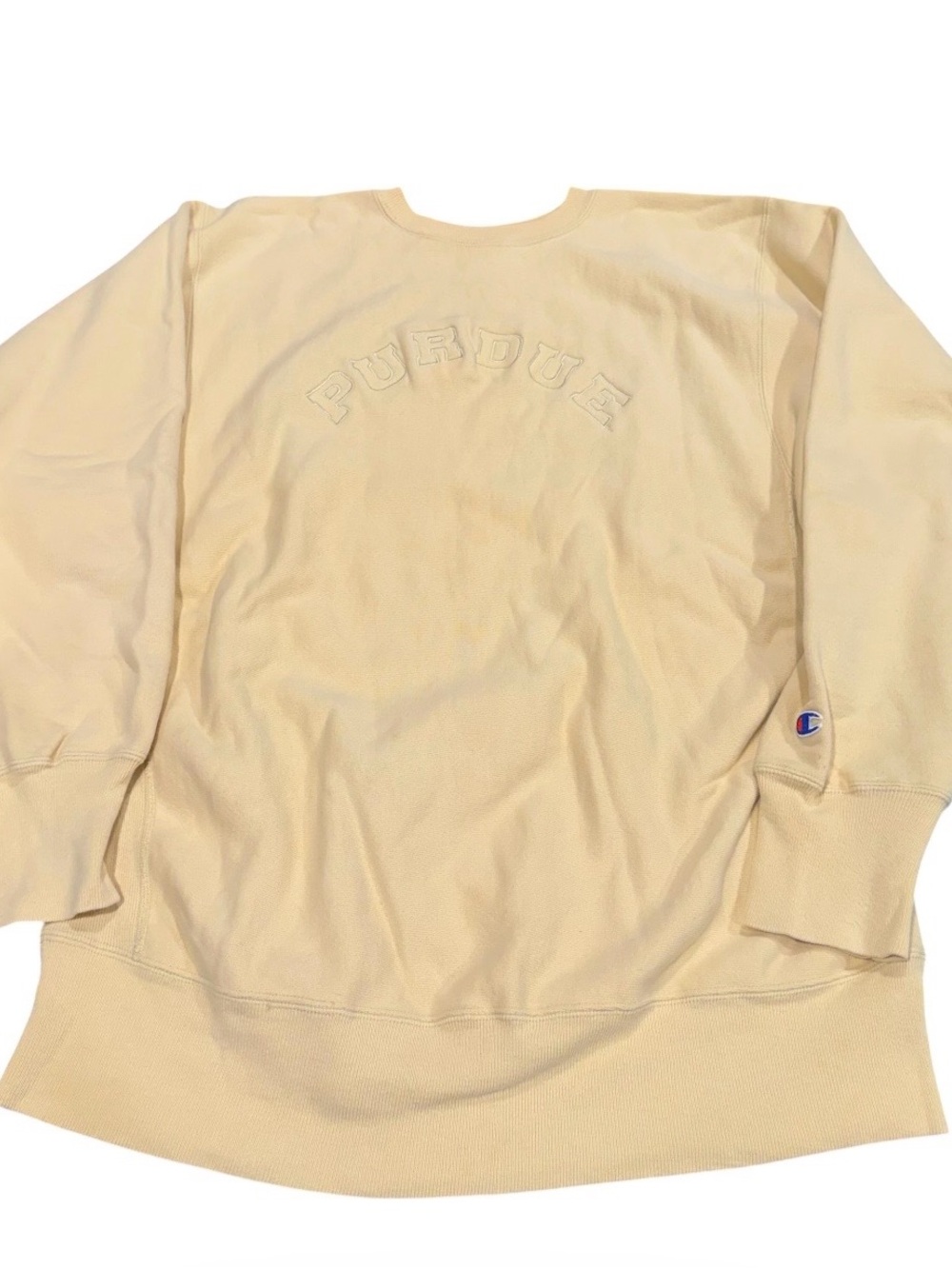 Vintage Purdue Champion reverse weave XL crewneck sweatshirt yellow 90s